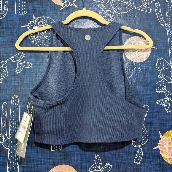 NWT Threads 4 Thought Kensi Rib Sports Bra Heather Chambray Women's Size Large - Picture 8 of 12